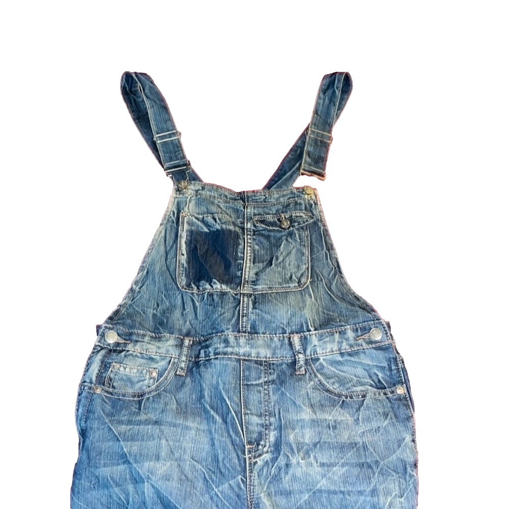 harmony and havoc distressed light wash denim overalls - Picture 3 of 16